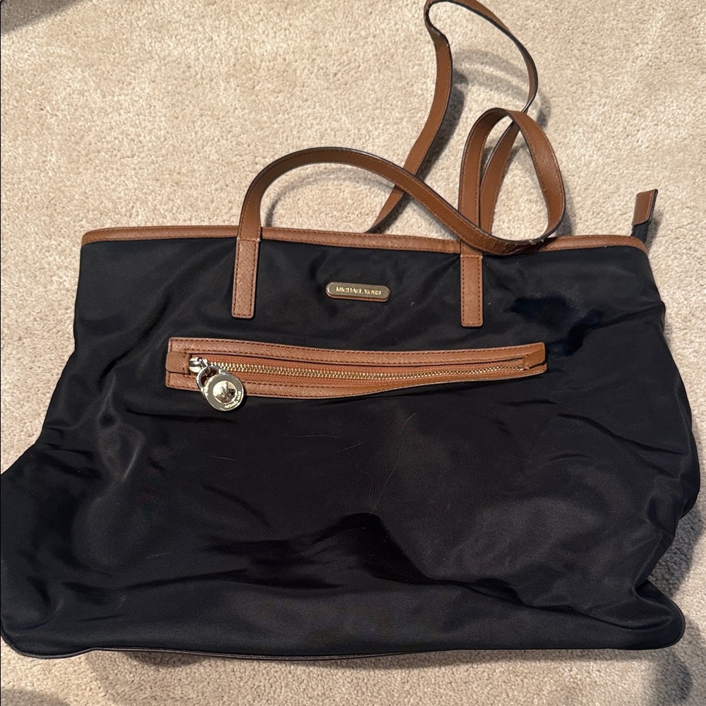 Michael Kors Black and Tan Tote Bag